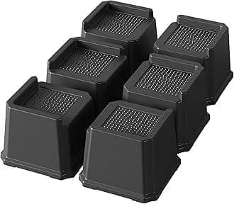 Bed Risers 3 Inch Heavy Duty 6 Pack Bed Furniture Elevators 1,500 lbs Lifts Up Riser for Sofa and Table
