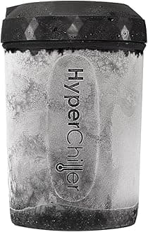 HC2 Patented Iced Coffee/Beverage Cooler, NEW, IMPROVED,STRONGER AND MORE DURABLE! Ready in One Minute, Reusable for Iced Tea, Wine, Spirits, Alcohol, Juice, 12.5 Oz, Black