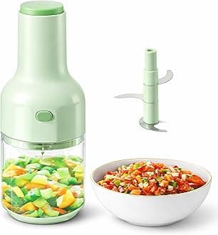 Brieftons Express Manual Food Chopper: 2-Cup, Hand Chopper Vegetable Cutter for Veggies, Fruits, Herbs, Garlic, Onion, Salsa, Salad, Pesto, Hummus, Guacamole, Coleslaw, Indian Cooking
