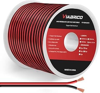 18AWG 50FT Electrical Wire Cable 2 Conductors Red Black Cable Hookup LED Lighting Strips Flexible Wire Extension Cord 18 Gauge Copper Clad Aluminum Copper Wire 12V/24V DC Cable