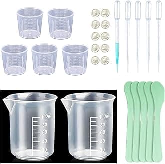 30ml Plastic Liquid Measuring Cups, Mini Clear Kitchen Medicine Cups (5 Pcs 30ml Measure Cup Only, 1oz, Clear)