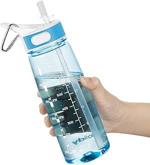 JIMACRO Water Bottle, 800 ML Water Bottle with Straw and Handle BPA-Free, Daily Water Intake Bottle with Time Markings Tracker to Remind the Drinking Time, Ideal for Gym Office Hydration