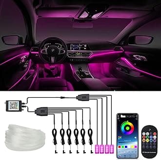 WEBUPAR 10 in 1 Car Interior Light Kit, Ambient Lighting Kits with 315 inches Fiber Optic, APP Control, Car Accessories Multicolor RGB Neon Car LED Strip Lights with Music Sync Mode and DIY Mode