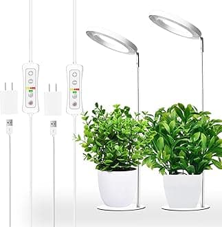 Yadoker - Grow Light for Indoor Plants, LED Desk Light, Adjustable Height, Auto Timer with 8/12/16 Hours, 10 Level Brightness, Ideal for Small Plant Growing