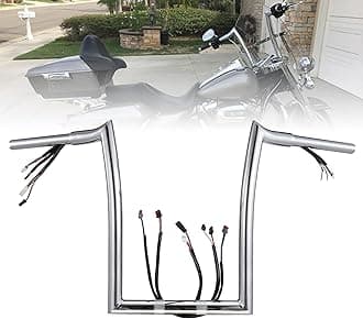 PRE-WIRED 14" Rise Ape Hangers 1 1/4" Fat Softail Mercenary Handlebars Kit for 2018-Up Harley Breakout & 2018-Up Fatboy & 2017-later Road King Special （Chrome）