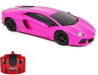 CMJ RC Cars Lamborghini Pink Aventador LP700-4 Officially Licensed Remote Control Car 1:24 Scale Working Lights 2.4Ghz Girls RC