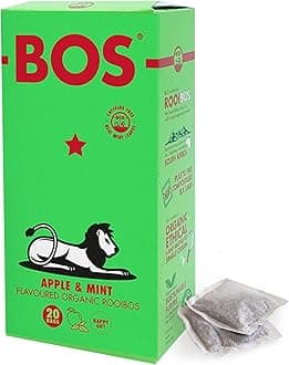 Organic Apple Flavoured With Mint Leaves Caffeine Free Rooibos Carton, Refreshing & Unique 50 g, 20 Teabags (Pack of 1)