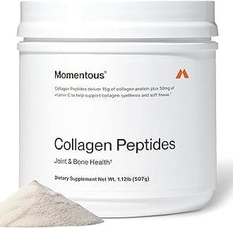 Momentous Grass-Fed Collagen Peptides Powder - Collagen Protein Powder with Fortigel & Vitamin C for Hair, Skin, Nails, & Joint Health Support - NSF Certified for Sport - Packaging May Vary