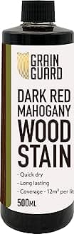 GRAIN GUARD Wood Stain | Dark RED Mahogany | Water Based & Low Odour | Easy Application | Quick Drying | 500ml