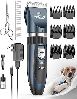 oneisall Dogs Shaver Clippers Low Noise Rechargeable Cordless Electric Quiet Hair Clippers Set for Do