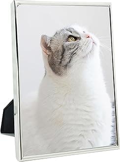 5x7 Picture Frame Metal, Thin Profile Photo Frame 5 by 7 Inch, Display for Wall or Tabletop,Silver