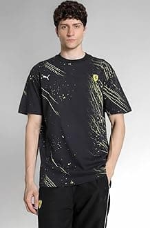 PUMA Men, Ferrari Race Color S AOP Tee, Black, L, (63048701)