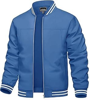 TACVASEN Men's Lightweight Jacket Casual Spring Fall Windbreaker Bomber Zip Up Coat With Pocket