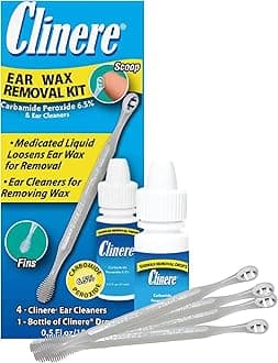 Clinere Earwax Removal Kit, Safely and Gently Clean Ear Wax, Itch Relief, Works Instantly .5oz Carbamide Peroxide, 4 Count