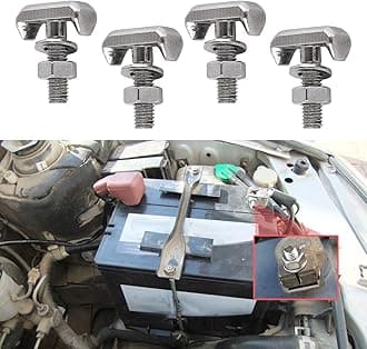 4PCS Battery Terminal Bolt and Nuts, 19116852 64740 Cable Tensioner Screw, Car Accessories T-Bolt Kit Compatible With Chevy GMC 325XI Saturn