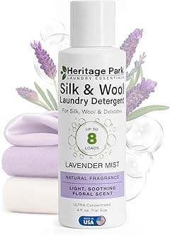 Heritage Park Silk & Wool All-Natural Lavender Mist Scent, pH-Neutral Laundry Detergent - Enzymes-Free, Ultra Concentrated (4 fl oz Trial Size)