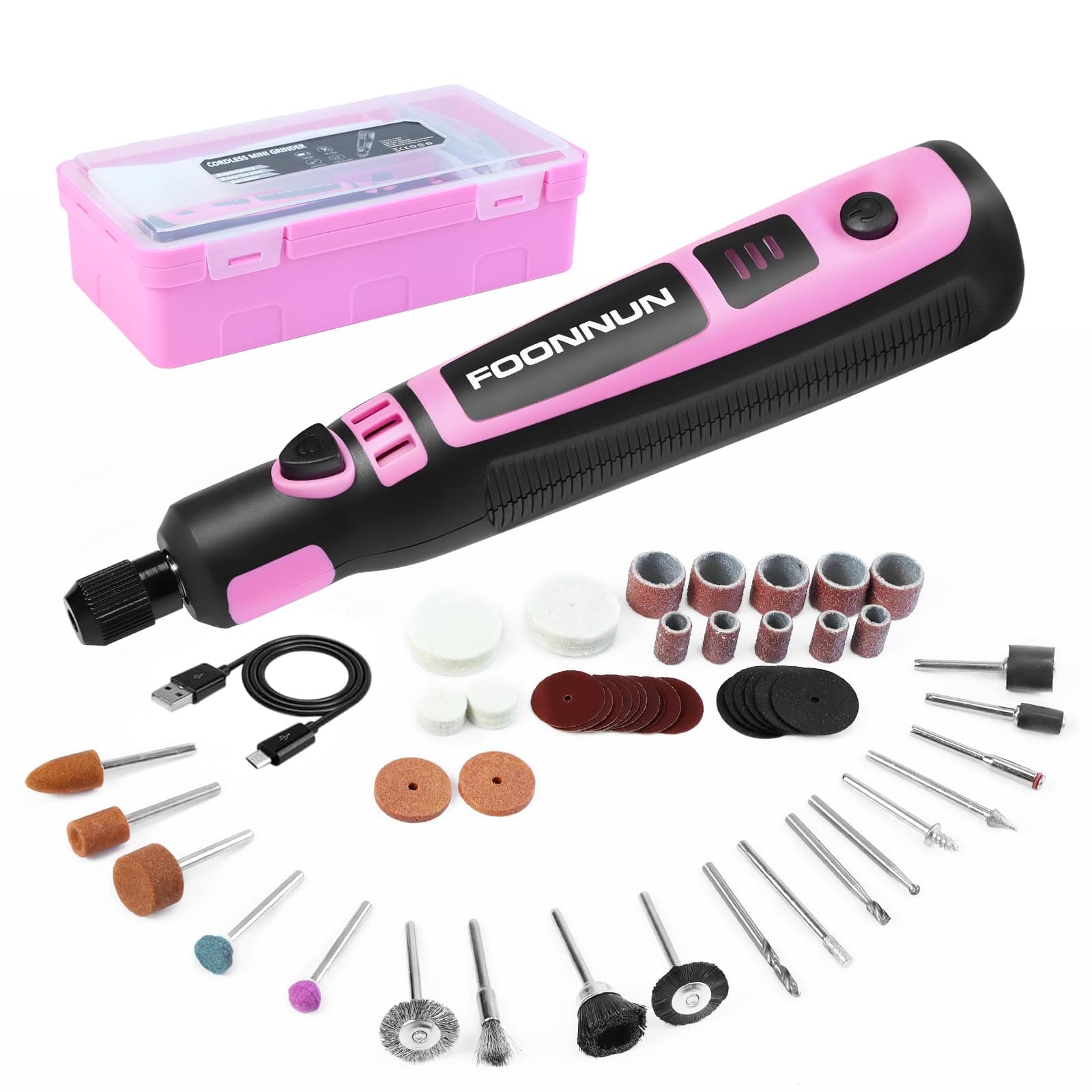 Mini Cordless Rotary Tool Kit, 3-Variable Speed and USB Charging Cable 3.6V Mini Power Rotary Tools, 50pcs Accessories for Cutting, Drilling, Sanding, Engraving, Polishing and DIY Crafts
