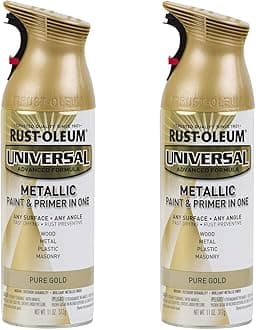 245221-2PK Universal All Surface Metallic Spray Paint, 11 oz, Pure Gold, 2 Pack