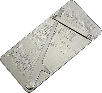 RIVERWELD Pipe Pit Welding Gauge Gage Test Ulnar Welder Inspection Range is 0 to 1/2” in 1/64” & .010 Increments Inch