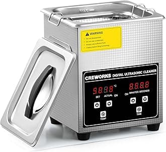 CREWORKS Ultrasonic Cleaner 2L 60W Professional Jewelry Cleaner with Heating and Timer, Digital Ultrasonic Cleaner for Watches with Glasses Holder