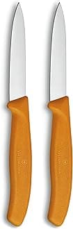 Swiss Classic 2 Piece Paring Knife Set Straight Edge Pointed Tip - Orange