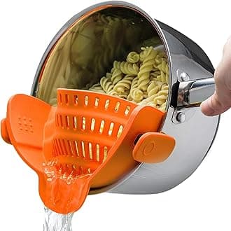 Kitchen Gizmo Snap N Strain Clip On Strainer for Pots and Pans - Adjustable S...