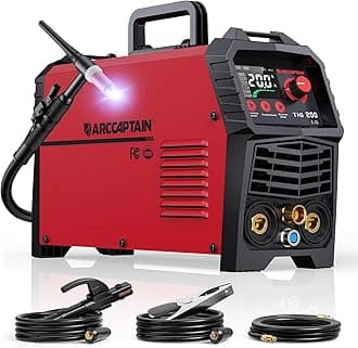 TIG Welder 200A, High Frequency 110v/220v Dual Voltage TIG/Stick/Arc 2 in 1 Welder LED Digital Display Welding Machine with 2T/4T Function and Tungsten Electrode