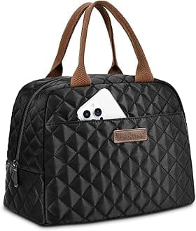 LOKASS Lunch Bag for Women/Men-Insulated Adults Lunch Box with Front Pocket- Small Cute Lunch Tote for Work-Reusable Cooler Bag for Office Picnic Beach or Travel