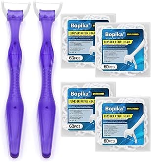 Bopika Dental Floss, Extra Strength Floss with 2 Dental Floss Handles and 240 flosser Refill Heads