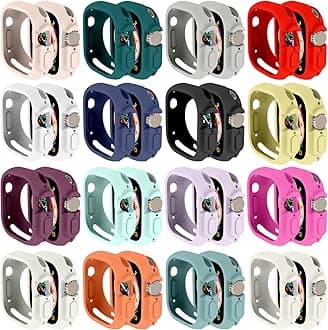 Compatible for Apple Watch Ultra 3/2/1 49mm Case All-Round Shockproof TPU Silicone Protective Cover Bumper Shock-Absorbing Scratch-Resistant Case for Women Men (16Pack)