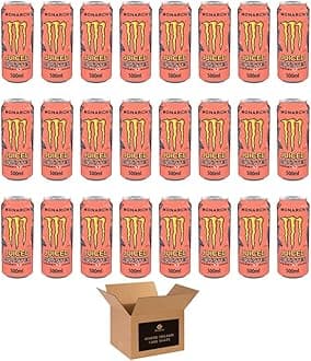 Monster Energy Drink Flavours | Juiced, Zero Sugar, Ultra, Monarch, Fiesta Mango, Strawberry Dreams, VR46, Punch | High Caffeine Sports Energy Drink (Monarch Juiced - 500ml x 24Pack)