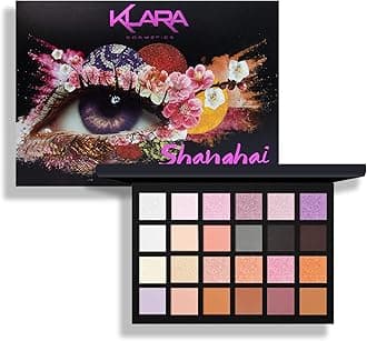 Klara Cosmetics 24 Eyeshadow Palette - Festive Vibrant Shimmer Matte Warm Neutral Sparkling Eye shadow Palette (Shanghai)