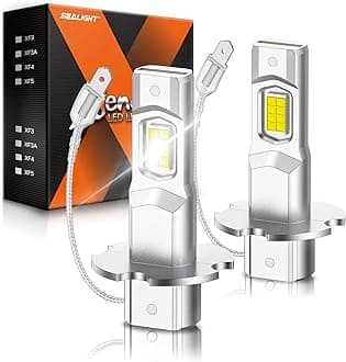 H3 LED Fog Light Bulbs, 6000K Cool White 18000LM Super Penetration H3 LED Bulb, 1:1 Mini Size, Plug n Play, H3ll Bulb Light for Fog Lamp, DRL, Pack of 2