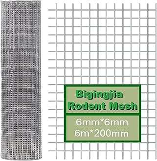Rodent Mesh Roll 200mm x 6m,Galvanised Wire Mesh- Keep Rats Out & Protect Your Home, Chickens, Dogs, Rabbits, Vegetables & More,Rat Proof Mesh Sheet -Durable & Easy to Install - Maintenance-Free