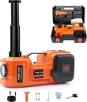 Electric Car Jack 5Ton 12V Kit Hydraulic (Lifting Range: 6.1~17.7 inch) with Inflator Electric Jack for Car SUV Sedan MPV Change Tires Garage Repair Emergency Kit