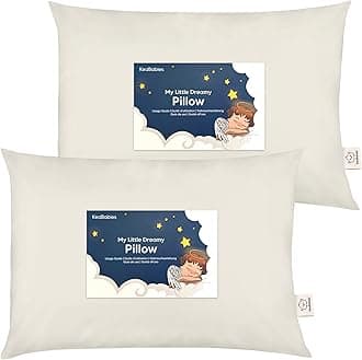 KeaBabies 2-Pack Toddler Pillow - Soft Organic Cotton Toddler Pillows for Sleeping - 13X18 Small Pillow for Kids - Kids Pillows for Sleeping - Kids Pillow for Travel, School, Nap, Age 2 to 5 (Clay)
