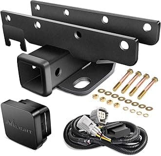 Nilight JK-61A 2' Inch Rear Bumper Tow Trailer Hitch Receiver Kit, Compatible for 2007-2018 Jeep Wrangler JK 4 Door & 2 Door Unlimited, w 4-Pin Wiring Harness, Exclude JL Models