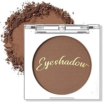 Single Matte Eyeshadow Palette, Velvet Eye Shadow Compact Powder Primer Base Makeup, Ultra-Blendable, Fine Smooth Powder, Long-Lasting, Waterproof, 15# Cocoa Brown