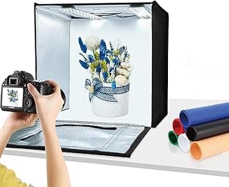 PULUZ Light Box Photography 40cm / 16" Portable Photo Booth Box with Adjustable 160 LED Lights & 6 Photo Backdrops for Product Photography Foldable Shooting Tent Soft Box Photo Studio Box light board