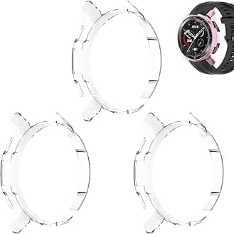 FitTurn Compatible with Huawei honor watch GS pro case,Soft Fashion Plated Metal Color Frame Shock Resistant Proof Cover Protective Protector Shell Bumper Accessory TPU silicone Case (Tricolor-E)