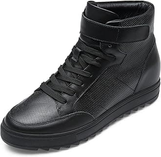 CHAMARIPA Mens Elevator Shoes High Top Fashion Sneakers Height Increasing Casual Sports Shoes Black 2.76 Inches Taller