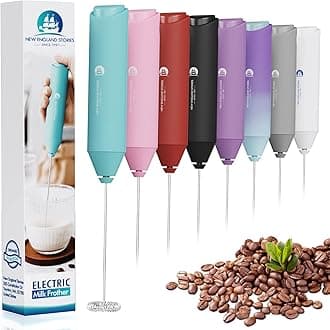 New England Stories Powerful Milk Frother Handheld Foam Maker, Mini Whisk Drink Mixer for Coffee, Cappuccino, Latte, Matcha, Hot Chocolate, NO Stand, Aqua