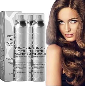 Volumising Dry Shampoo Spray, Volume Hair Dry Shampoo, Dry Shampoo Volume, Natural Dry Shampoo Volume Spray, Refreshing and Non-Greasy (Pack of 3)