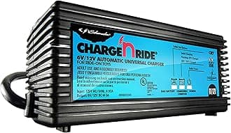 Schumacher Electric6 Volt / 12 Volt Battery Charger for Ride on Toys - Charge 'N Ride CR7-3 Amp, Fully Automatic 6V / 12V Battery Charger - Charge a 3 or 4 Wheeled Toy Car Battery 3X Faster