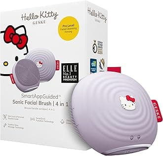 GESKE x Hello Kitty SmartAppGuided™ Sonic Facial Brush | 4 in 1 | Electric Facial Cleansing Brush | Skin Cleansing Brush | Facial Brush | Daily Skincare Routine| Facial Massager & Skin Care