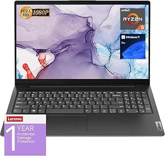Lenovo V15 Laptop, 15.6" FHD Display, AMD Ryzen 5 5500U Hexa-core Processor (Beat Intel i7-1065G7), 16GB RAM, 1TB SSD, HDMI, RJ45, Numeric Keypad, Wi-Fi, Windows 11 Pro, Black
