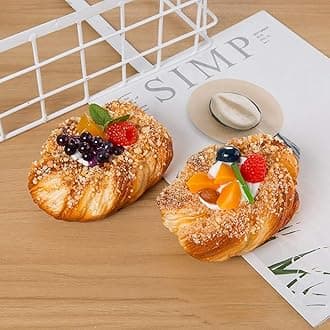 Nice purchase 2pcs Artificial Food Bread Tart Pie Dessert Simulation Model Fake Cake Mousse Fruit Bakery Photography Props Decor (Flower Shape)
