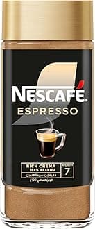 - NescafÃƒ© NESCAFE Gold Espresso 100% Arabica Aroma Intense Instant Coffee Beans Beverages for a Perfect Day Start Jar 100 gm, Brown