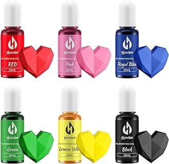Oil Based Food Coloring for Chocolate 6 Colors x 10 ml Concentrated Oil Food Coloring for Melting Chocolate Candy Melts Cake Pops Strawberries