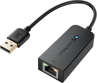 USB to Ethernet Adapter (USB 2.0 to Ethernet/USB to RJ45) Supporting 10/100 Mbps Ethernet Network in Black
